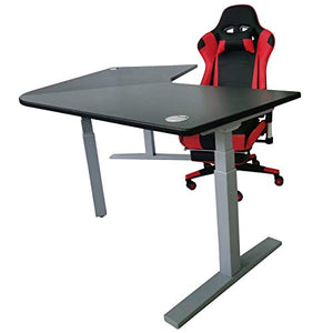 LYL&R Gaming Desk Series - Electric Height Adjust Desk, Ergonomic Workstation, Carbon Fiber Reinforced Plastics Desktop, Gaming Desk, Computer Desk (L Type 120 Degree)