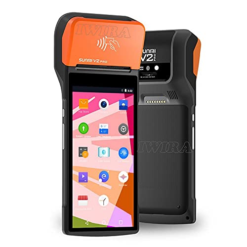 IWIRA Portable Printer 58mm Thermal Sunmi V2 PRO POS Receipt with Android OS7.1,5.99'' HD,4G,NFC,Supports Label Printing & Printing,Compatible Loyverse iREAP&CashStock (5), Orange, Black