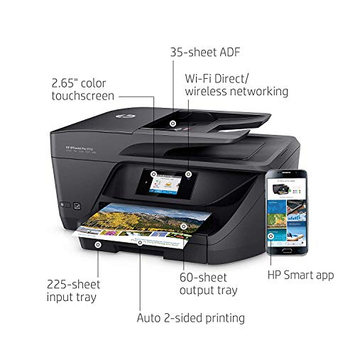 HP OfficeJet Pro 6968 All-in-One Wireless Printer, HP Instant Ink or Amazon Dash replenishment ready (T0F28A)