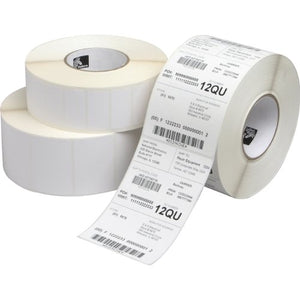 Zebra Technologies 17154, Consumables, Polypro 3000T Polypropylene Label, Thermal Transfer, 2" x 1", Core, 5" OD, 2100 Labels Per Roll, Perforated, 8 Rolls Per Case, Priced Per Case