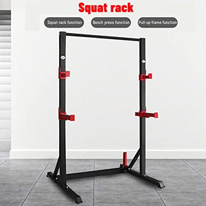 Qianglin Olympic Weight Set Pull-ups Bar Squat Rack Dip Stand Adjustable Height Power Cage Barbell Rack Weightlifting Bench Free Press Machine for Men Women Full Body Workout Strength Training
