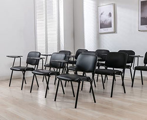 Shunzhi Stackable Chairs Set of 5 with Tablet Arm - Black