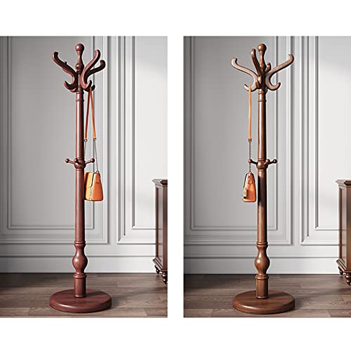 BinOxy Freestanding Coat Rack All Wood Hanging Clothes Rack - Chinese Living Room Indoor Coat Stand/Coat Racks