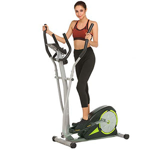 ncient Elliptical Machine Eliptical Exercise Machine for Home Use Elliptical Trainer Indoor Workout Fitness Machine Magnetic Smooth Quiet Driven Pulse Rate Grips (Yellow)