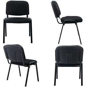 DM Furniture Black Stackable Office Chairs Set of 10 - Mesh Reception Chairs for Meeting/Events/Hall