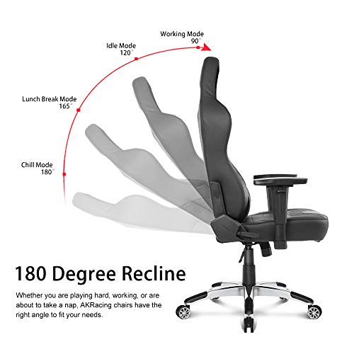 AKRacing Office Series Obsidian Ergonomic Computer Chair with High Backrest, Recliner, Swivel, Tilt, Rocker and Seat Height Adjustment Mechanisms with 5/10 warranty - Carbon Black