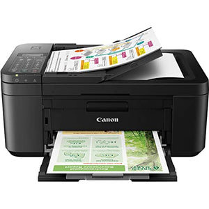 Canon PIXMA TR47 20 All-in-One Multifunction Wireless Color Inkjet Printer, Black - Print Copy Scan Fax - 4800 x 1200 dpi, 8.5 x 14, 2-Line LCD Display, Auto Duplex Printing, 20-Sheet ADF