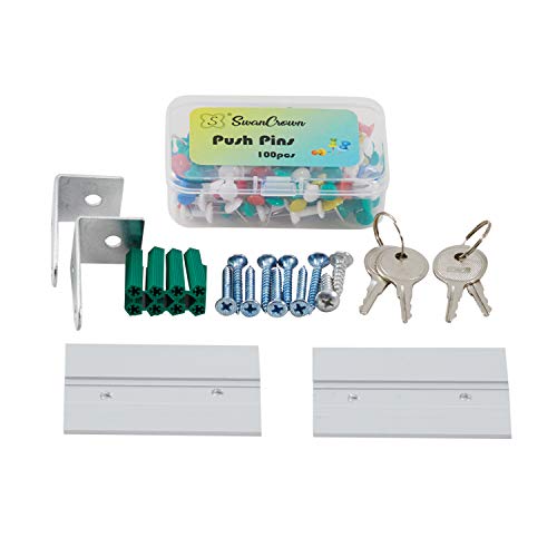 Swansea Weather Resistant Enclosed Bulletin Board Felt Displays Boards Wall Mounted Notice Board with Swing-Open Locking Door,48x34 inches