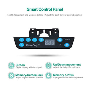 Computer Desk Adjustable Height with Power Hub- 63x25.6 inches, Electric Standing Home Office Table with 4 Memory Presets, Smart Sit to Stand PC Rolling Workstations, Ergonomic Modern Design