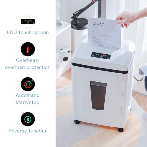 Kitnery Micro Cut Paper Shredder: High Security Heavy Duty Shredder for Home Office, 6 Sheets, 56dB, 6 Gal Bin