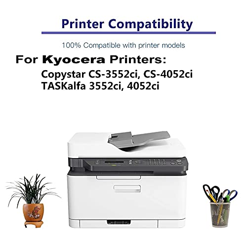 5-Pack (2BK+C+Y+M) Compatible 3552ci, 4052ci Printer Toner Cartridge High Capacity Replacement for Kyocera TK-8529 (TK-8529K+ TK-8529C+ TK-8529Y+ TK-8529M) Toner Cartridge