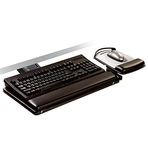 3M AKT180LE Sit/Stand Easy Adjust Keyboard Tray, Highly Adjustable Platform,, Black