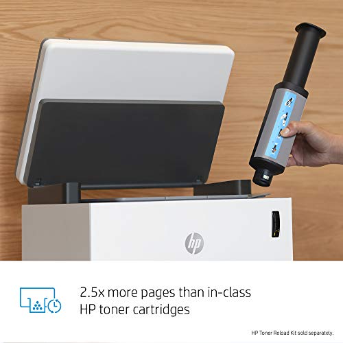 HP Neverstop All-in-One Laser Printer 1202w | Wireless Laser with Cartridge-Free Monochrome-Toner-Tank (5HG92A) with-Toner Reload-Kit
