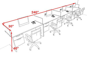 UTM Furniture Modern Acrylic Divider Office Workstation Desk Set - Four Person (OF-CPN-SPO29)