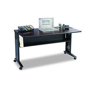 Safco Products Reversible Top Mobile Desk, 54"W, Mahogany/Medium Oak