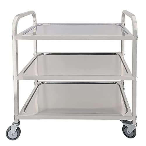3 Tier Stainless Steel Catering Trolley with Locking Wheels