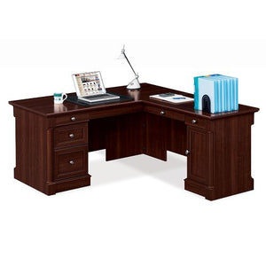 Sauder Office Furniture Palladia Collection Cherry Finish L-Shaped Desk with Right Return