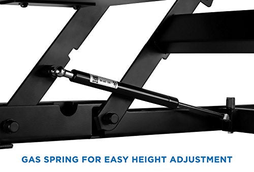 Mount-It! Standing Desk Converter - Height Adjustable Stand Up Desk with Gas Spring Riser - Wide 36 Inch Sit Stand Workstation Fits Dual Monitors – Black (MI-7926)