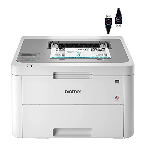Brother Premium HL L32 Series Compact Digital Color Laser Printer I Wireless Connectivity | Mobile Printing I Up to 19 Pages/min I 250-sheet/tray Amazon Dash Replenishment Ready+ Delca HDMI Cable