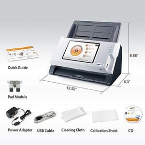 Plustek eScan A180, PC-Less Duplex Wireless Network Document Scanner, 7" Touchscreen with Multi-Page Scanning, Support Network Folder/eMail/Cloud/FTP/PC/Mac/USB