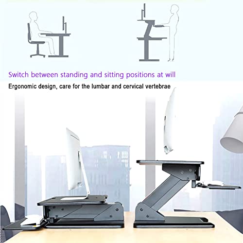 JW-YZJW Foldable Office Workstation, Height Adjustable Standing Computer Table - White
