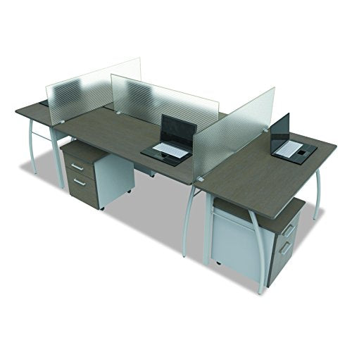 Linea Italia TR742MOC Trento Line Rectangular Desk, 59-1/8w x 23-5/8d x 29-1/2h, Mocha/Gray