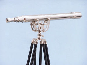 Hampton Nautical  Floor Standing Chrome Anchormaster Telescope, 65", Chrome