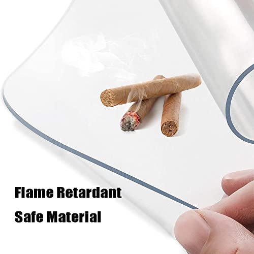 None Transparent PVC Chair Mat 2mm Thick for Hard Floor, Wood Floor, Carpet - Home Office Protector
