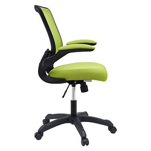 Modway Veer Office Chair with Mesh Back and Vinyl Seat With Flip-Up Arms in Green