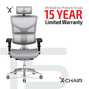 X-Chair X2 Management Task Chair with Headrest - Black K-Sport Mesh Fabric