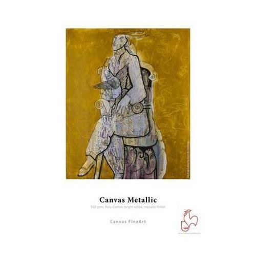 Hahnemuhle Metallic Fine Art Inkjet Canvas, Glossy Silver Surface, 350gsm, 44"x39' Roll, 3" Core