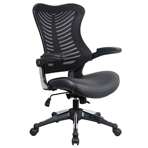 Modrine Ergonomic Swivel Drafting Chair, Height Adjustable Breathable Mesh Back with Steel Footring, Flip-up Padded Armrest Wheel Fabric Lumbar Support Seat (Style 2)