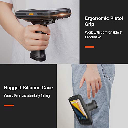 Android Barcode Scanner Pistol Grip MUNBYN Handheld with Zebra 2D/QR/1D Scanner, IP65 Rugged, 4G WiFi GPS Mobile Computer, 5.2'' Touch Screen for Warehouse Inventory Management
