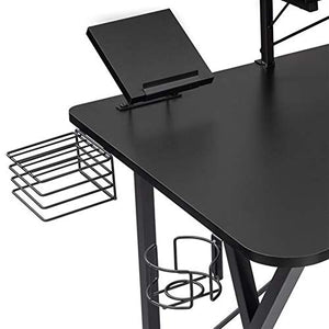 47" Gaming Table E-Sports Computer Desk Home Office Workstation with USB Cup Holder Headphone Hook