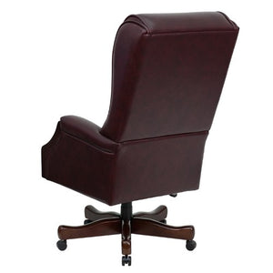 Flash Furniture High Back Traditional Tufted Burgundy Leather Executive Swivel Chair with Arms