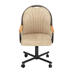 Caster Chair Company Swivel Tilt Caster Arm Chair in Wheat Tweed Fabric