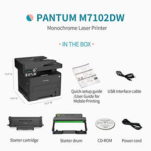 PANTUM M7102DW All in One Multifunction Laser Printer, Print Copy Scan, Black and White Monochrome Laser Printer with 50-Sheet ADF, Auto 2-Sided Printing, Connect with Wi-Fi, Network and USB
