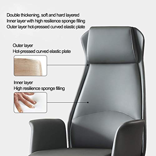 Office Desk Chair Boss Chair Leather Seat, Lift Swivel Business Study Chair
