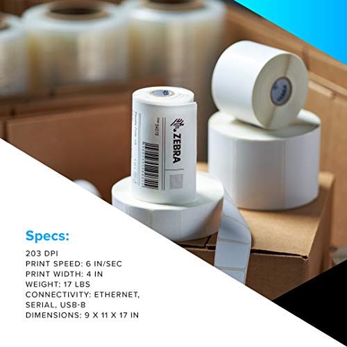 Zebra ZT230 Thermal Transfer Industrial Printer 203 dpi Print Width 4 in Serial USB ZT23042-T01A00FZ