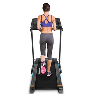 Goplus 2.25HP Electric Folding Treadmill with Incline, Walking Running Jogging Fitness Machine with Blue Backlit LCD Display for Home & Gym Cardio Fitness