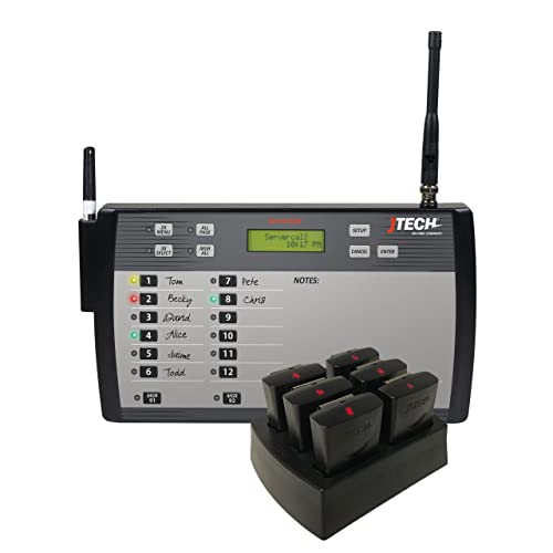 J-Tech ServerCall® Transmitter Paging System with 6 Rugged Pagers