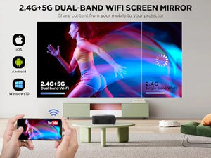 DBPOWER Netflix Officially-Licensed 1080p Movie Projector with 5G WiFi, Bluetooth, and Dolby Audio