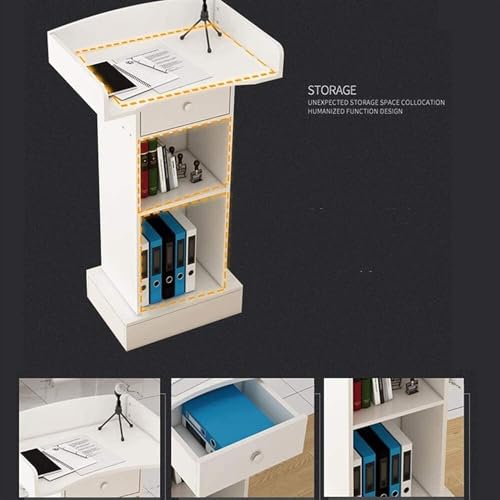 CAMBOS Lectern Podium Stand with Drawer and Storage - Modern Design