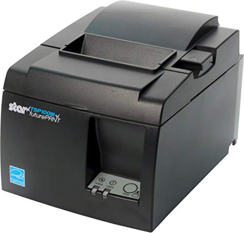 Star Micronics TSP143IIIBi Bluetooth Thermal Receipt Printer for iOS, Android, and Windows with Auto-cutter and Internal Power Supply - Gray (Renewed)