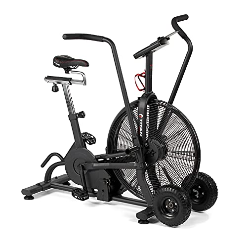 Titan Fitness Fan Bike 50.25 in. x 20.375 in. 111 lb. Heavy Duty Steel Removable Fan Guard LCD Console Display