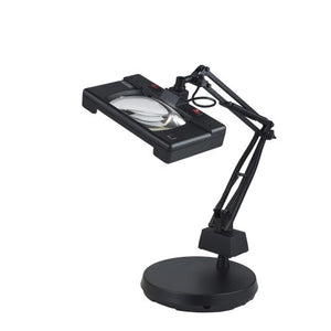 Electrix 7452 BLACK Wide View Magnifier Lamp, Fluorescent, 3-Diopter, Weighted Base Mounting, 30" Reach, 26W, 1720 Raw Lumens