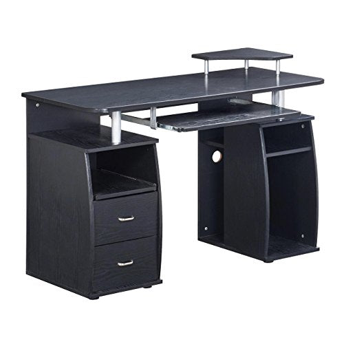 Techni Mobili Modern Office Desk and Complete Computer Workstation, Espresso