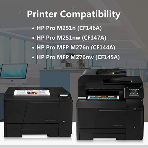 6 Pack (3BK+C+M+Y) 131X | CF210X CF211X CF212X CF213X Remanufactured Toner Cartridge Replacement for HP Color Laserjet Pro M251n(CF146A) M251nw(CF147A) M276n(CF144A) M276nw(CF145A) Printer