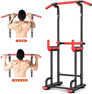 JYMBK Training Fitness Workout Station Power Tower Station Adjustable Pull Up Bars Dip Rack Multifunction Push Up Equipment for Strength Training Fitness Workout Home Gym Exercise