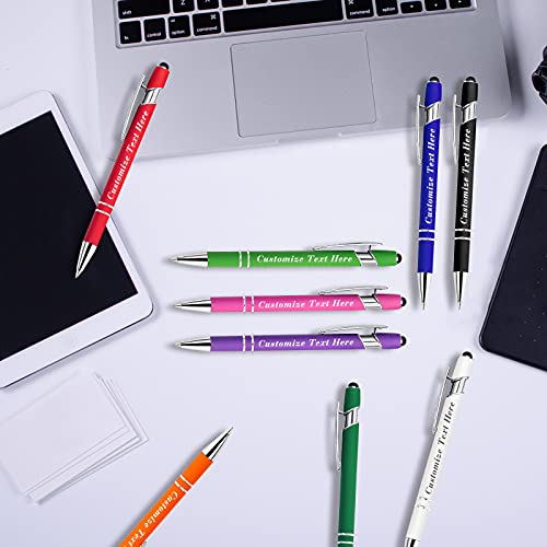 50-500 Pcs Personalized Pens Bulk with Stylus Tip Custom Engraving Ballpoint Pens with Name Message Logo, Customized Gift Pens for Wedding, Graduation, Birthday, Christmas - Medium Point,Black Ink